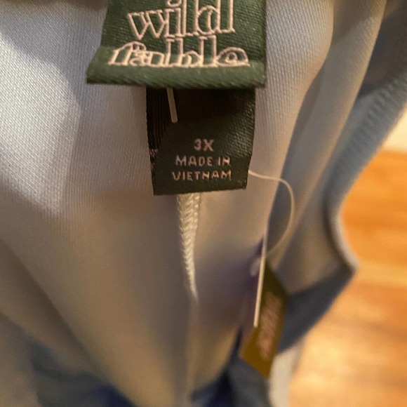 NWT Wild Fable Sz 3X Pants Track Elastic Waistband Striped Blue Zip Cuff Pockets - Picture 4 of 11